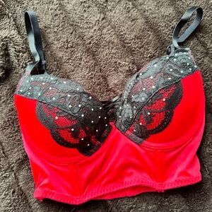 La SENZA Red and Black crop Bra